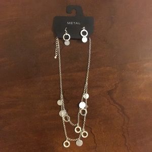 METAL necklace & earrings set